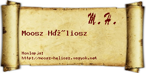 Moosz Héliosz névjegykártya